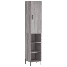 Berkfield Home Highboard Grey Sonoma 34.5x34x180 cm Engineered Wood - thumbnail 2