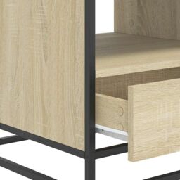 Berkfield Home Coffee Table Sonoma Oak 100x50x45 cm Engineered Wood & Metal in Brown - Size: 100 x 50 x 45 cm - thumbnail 9