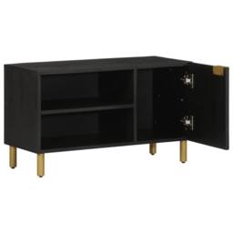 Berkfield Home TV Cabinet Black 80x33x46 cm Engineered Wood - Size: 80 x 33 x 46 cm - thumbnail 1