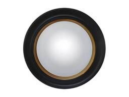 Vente-unique Convex Paulownia Wood Mirror - D66 Cm - Black & Gold Brass Effect - thumbnail 3