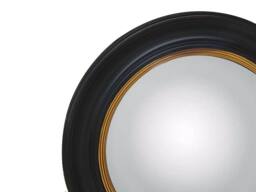 Vente-unique Convex Paulownia Wood Mirror - D66 Cm - Black & Gold Brass Effect - thumbnail 4