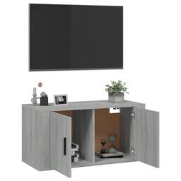 Berkfield Home Wall Mounted TV Cabinet Grey Sonoma 80x34.5x40 cm - thumbnail 5