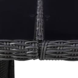 Berkfield Home Garden Dining Table Black 200x100x74 cm Glass & Poly Rattan - Size: 200 x 100 x 74 cm - thumbnail 5