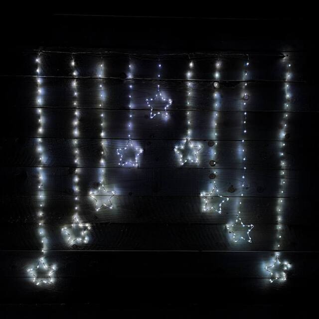 Samuel Alexander 1.2m x 1.2m Light up Star Pin Wire Christmas Curtain Lights with 303 White LEDs - image 1