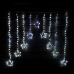 Samuel Alexander 1.2m x 1.2m Light up Star Pin Wire Christmas Curtain Lights with 303 White LEDs - thumbnail 1