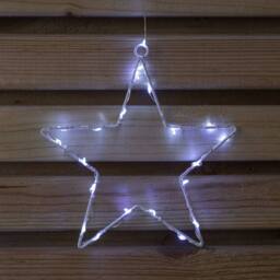 Samuel Alexander 1.2m x 1.2m Light up Star Pin Wire Christmas Curtain Lights with 303 White LEDs - thumbnail 8