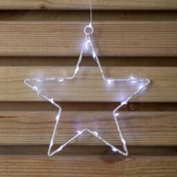 Samuel Alexander 1.2m x 1.2m Light up Star Pin Wire Christmas Curtain Lights with 303 White LEDs - thumbnail 9