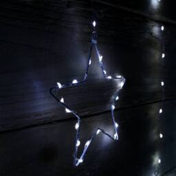 Samuel Alexander 1.2m x 1.2m Light up Star Pin Wire Christmas Curtain Lights with 303 White LEDs - thumbnail 2