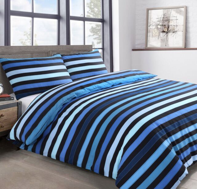 Velosso Kenzy Twin Pack Duvet Cover & Pillowcase Set - Printed Cotton Rich in Blue - Size: King - image 1