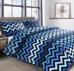 Velosso Kenzy Twin Pack Duvet Cover & Pillowcase Set - Printed Cotton Rich in Blue - Size: King - thumbnail 2