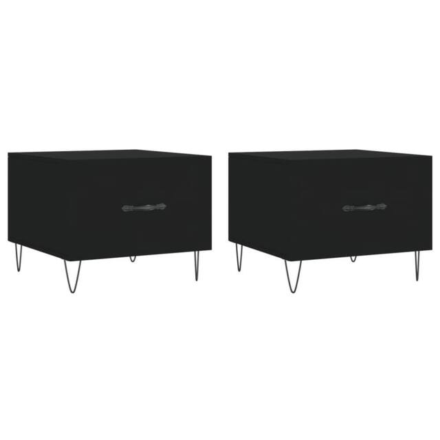 Berkfield Home Coffee Tables 2 pcs Black 50x50x40 cm Engineered Wood - Size: 50 x 50 x 40 cm - image 1