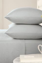 Helena Springfield 'Hs Brushed Cotton' Fitted Sheet in Silver - Size: Double Fitted - thumbnail 2