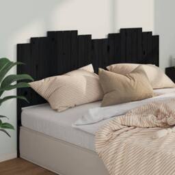 Berkfield Home Bed Headboard Black 206x4x110 cm Solid Wood Pine - Size: 206 x 4 x 110 cm - thumbnail 2