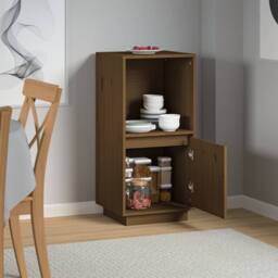 Berkfield Home Sideboard Honey Brown 38x35x80 cm Solid Wood Pine - Size: 38 x 35 x 80 cm - thumbnail 7