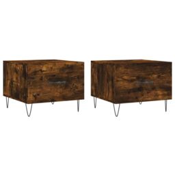 Berkfield Home Coffee Tables 2 pcs Smoked Oak 50x50x40 cm Engineered Wood in Brown - Size: 50 x 50 x 40 cm - thumbnail 2