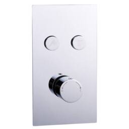 Bathroom Kingdom Menai Chrome Round Thermostatic Shower Valve - 2 Outlet in Silver - thumbnail 1