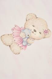 Living and Home Non-Pasted Non-Woven Wallpaper with Cute Teddy Bear Design in Pale Pink - thumbnail 4
