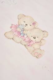 Living and Home Non-Pasted Non-Woven Wallpaper with Cute Teddy Bear Design in Pale Pink - thumbnail 3