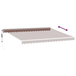 Berkfield Home Manual Retractable Awning with LED Brown 500x300 cm - thumbnail 6