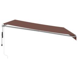 Berkfield Home Manual Retractable Awning with LED Brown 500x300 cm - thumbnail 5