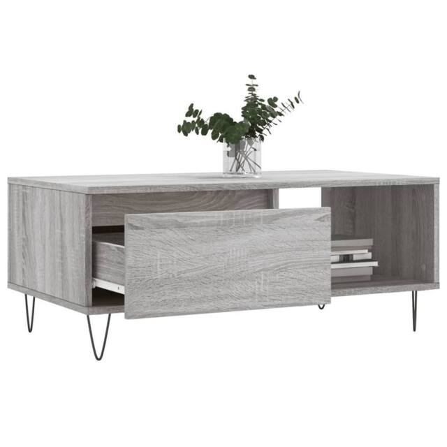Berkfield Home Modern Coffee Table Grey Sonoma 90x50x36.5 cm Engineered Wood - image 1
