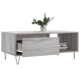 Berkfield Home Modern Coffee Table Grey Sonoma 90x50x36.5 cm Engineered Wood - thumbnail 1