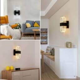 EONLION 3-in-1 LED Wall Lights Modern 3Colors Light Wall Lamp Bedroom 12W - thumbnail 4