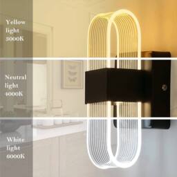 EONLION 3-in-1 LED Wall Lights Modern 3Colors Light Wall Lamp Bedroom 12W - thumbnail 3