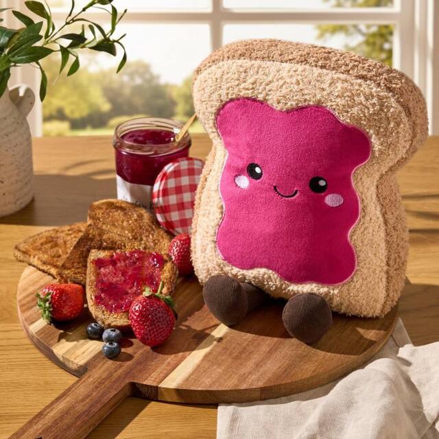 OHS Sweetie Pie Filled Novelty Scatter Cushion Fleece Toy Pillow Gift in Bright Pink - image 1