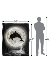 JQ Licensing Royce Mcclure Dolphin Moon Silhouette Silky Touch Super Soft Throw Blanket 152 X 127 cm in White - thumbnail 5