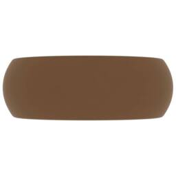 Berkfield Home Luxury Wash Basin Round Matt Cream 40x15 cm Ceramic - thumbnail 4