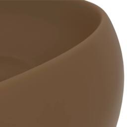 Berkfield Home Luxury Wash Basin Round Matt Cream 40x15 cm Ceramic - thumbnail 5