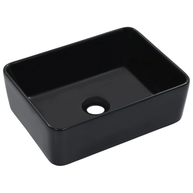 Berkfield Home Wash Basin 40x30x13 cm Ceramic Black - Size: 40 x 30 x 13 cm - image 1