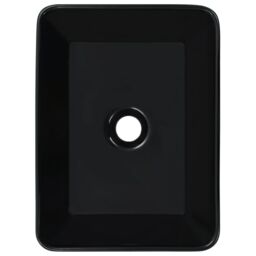 Berkfield Home Wash Basin 40x30x13 cm Ceramic Black - Size: 40 x 30 x 13 cm - thumbnail 3