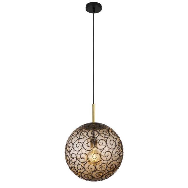Netlighting Fitz 35cm Globe Pendant Ceiling Light Matt Black 1x E27 - image 1