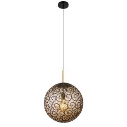 Netlighting Fitz 35cm Globe Pendant Ceiling Light Matt Black 1x E27 - thumbnail 1