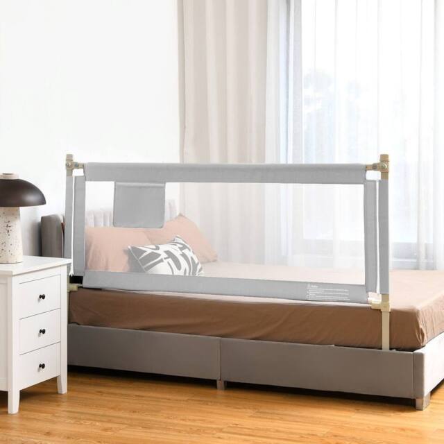Costway 175CM Infant Bed Rail Adjustable Height Rail Guard Security Guardrail in Grey - image 1