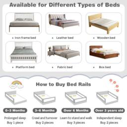 Costway 175CM Infant Bed Rail Adjustable Height Rail Guard Security Guardrail in Grey - thumbnail 8