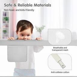 Costway 175CM Infant Bed Rail Adjustable Height Rail Guard Security Guardrail in Grey - thumbnail 5