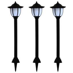 Berkfield Home Outdoor Solar Lamps 3 pcs LED Black - thumbnail 2