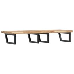 Berkfield Home Basin Shelf Wall Mounted Steel & Solid Wood Acacia in Brown - thumbnail 6