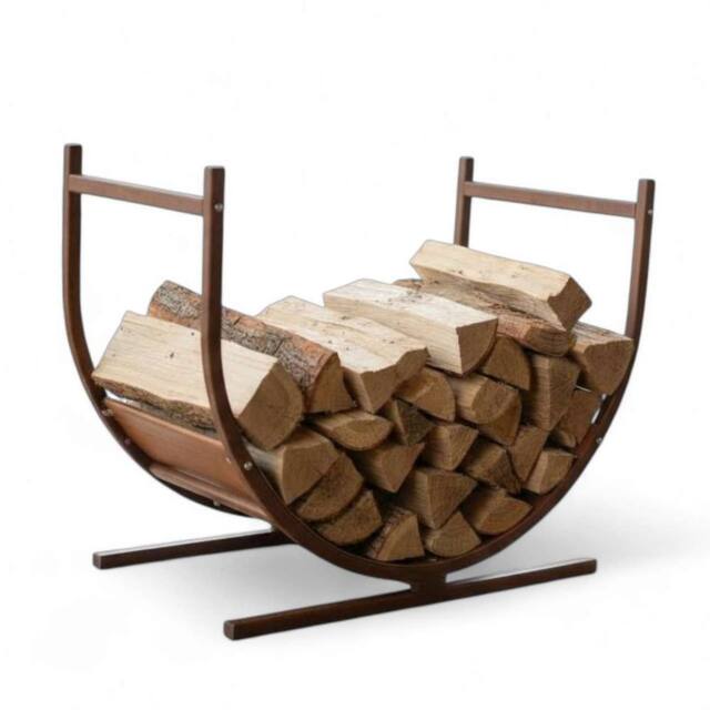 Nicoman U-Shaped Firewood Log Rack - Wood Storage Holder for Fireplace in Bronze - image 1