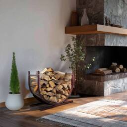 Nicoman U-Shaped Firewood Log Rack - Wood Storage Holder for Fireplace in Bronze - thumbnail 8