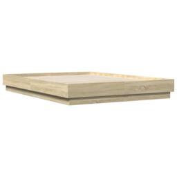 Berkfield Home Bed Frame with LED without Mattress Sonoma Oak 120x200 cm in Brown - Size: Small Double - thumbnail 8
