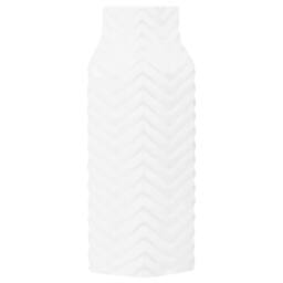 Wyld and Coco Glamstone White Stoneware Vase Gloss Ribbed - thumbnail 4