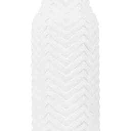 Wyld and Coco Glamstone White Stoneware Vase Gloss Ribbed - thumbnail 2