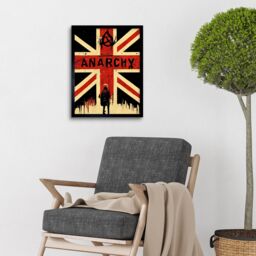 "Artery8 Wall Art Print Civil Unrest Punk Rioting UK Houses Parliament Riot Art Framed in Black - Size: W12"" x H16""" - thumbnail 2