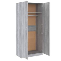 Berkfield Home Wardrobe Grey Sonoma 90x50x200 cm Engineered Wood - Size: 90 x 50 x 200 cm - thumbnail 5