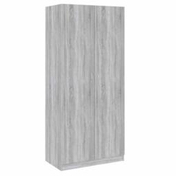 Berkfield Home Wardrobe Grey Sonoma 90x50x200 cm Engineered Wood - Size: 90 x 50 x 200 cm - thumbnail 3
