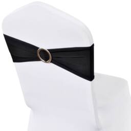 Berkfield Home 25 pcs Black Stretchable Decorative Chair Band with Diamond Buckle - thumbnail 4